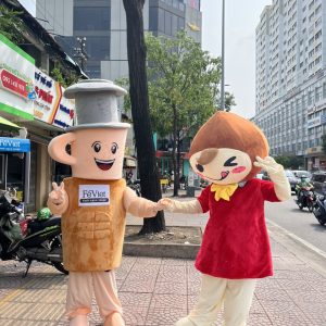 mascot cà phê và thỏ hạt dẻ 2