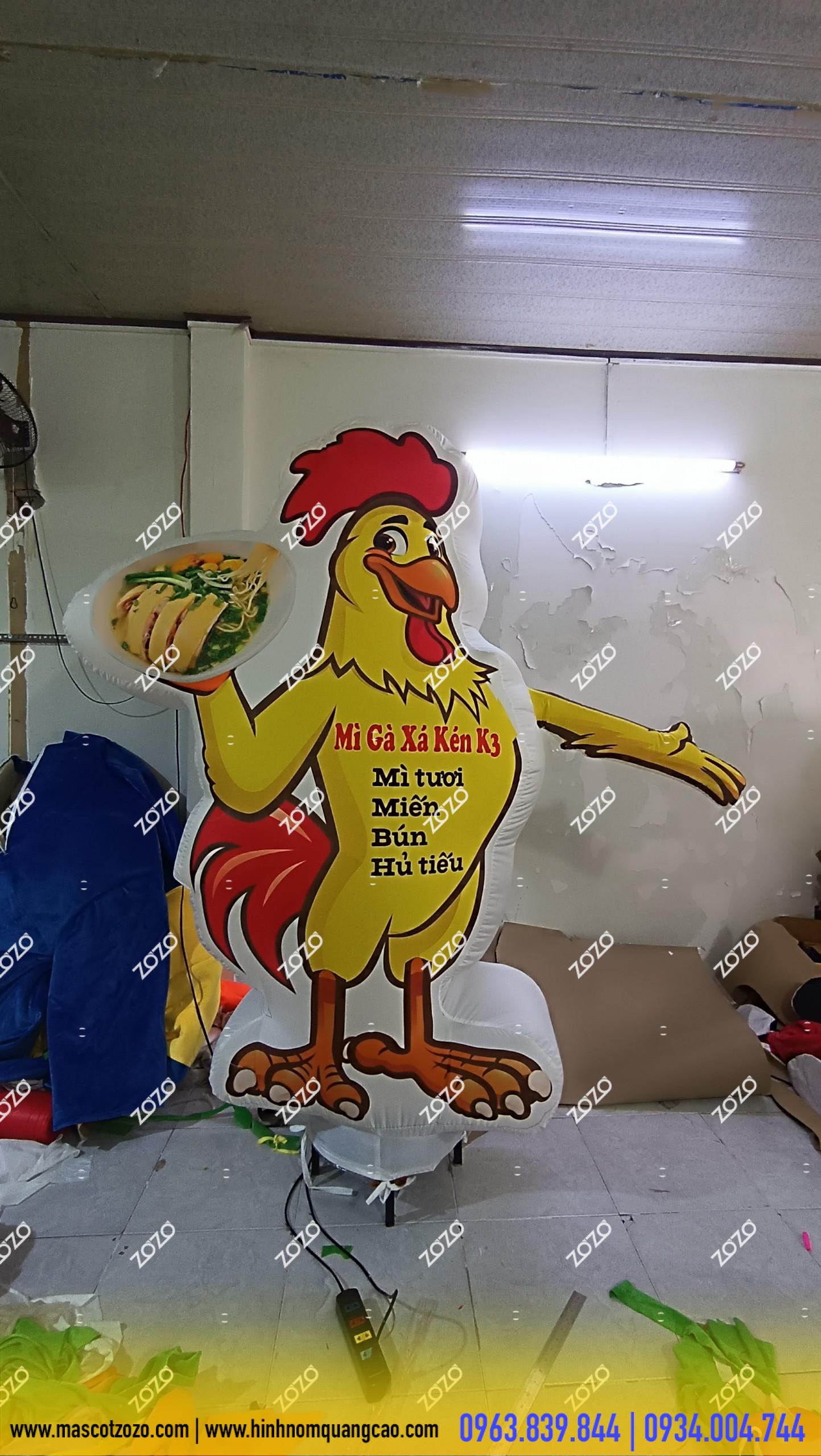 Rối hơi quảng cáo hình chú gà Roi hoi quang cao hinh chu ga