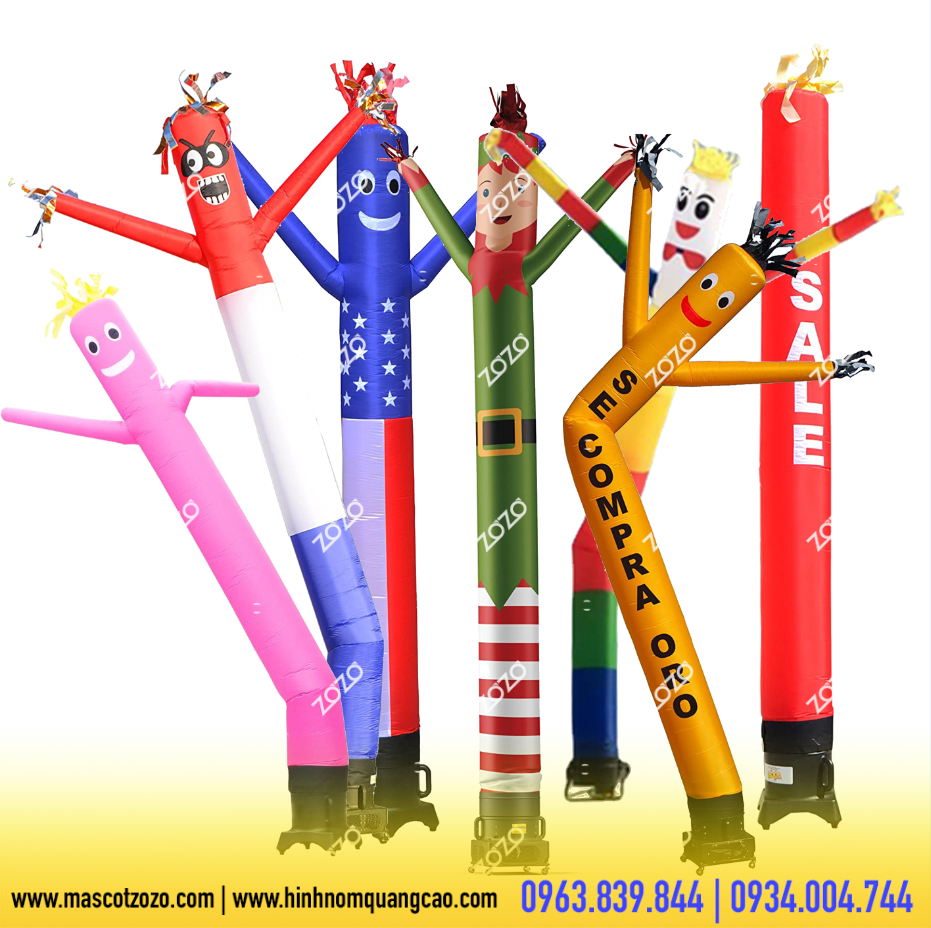 Top 5 mẫu hình nộm thịnh hành ngày nay 1 Source Manufacturers custom advertising dummy air tube man outdoor sports inflatable clown advertising inflatable sky dancer on m.alibaba.com