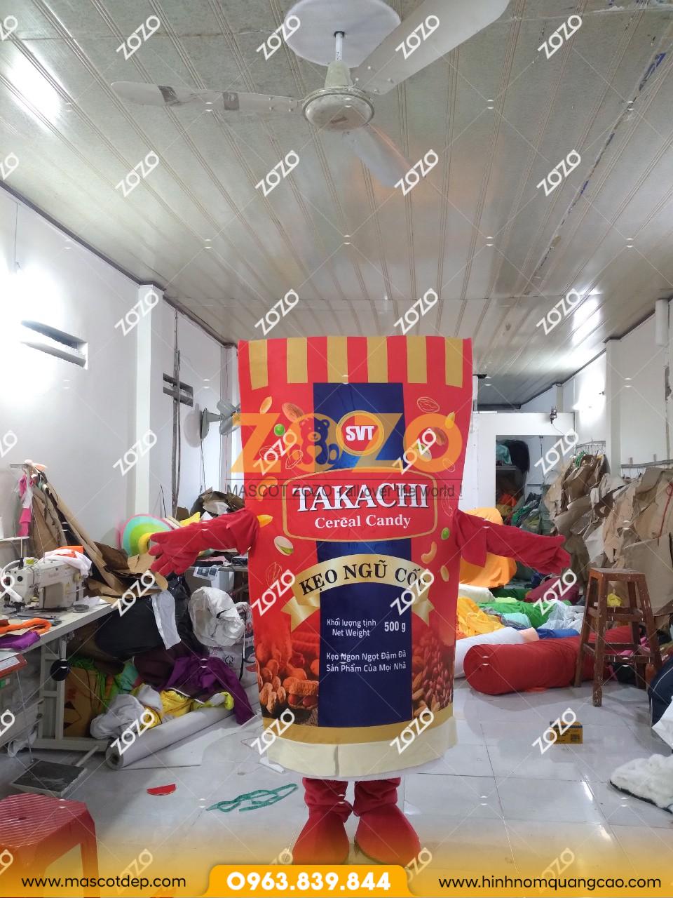 Mascot kẹo ngũ cốc Takachi Mascot keo ngu coc Takachi