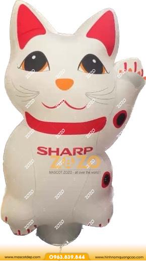 Rối hơi mèo thần tài màu trắng Roi hoi meo than tai mau trang