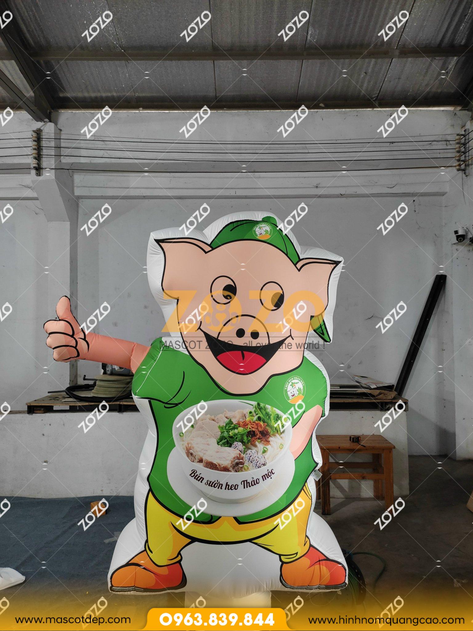 rối hơi heo hình nộm quảng cáo hình con heo