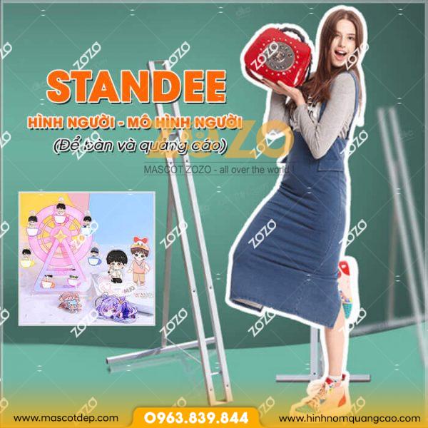 Lam standee hinh nguoi de ban va quang cao