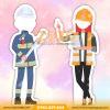 Standee Mô hình người 2 standee hinh nguoi ky su xay dung
