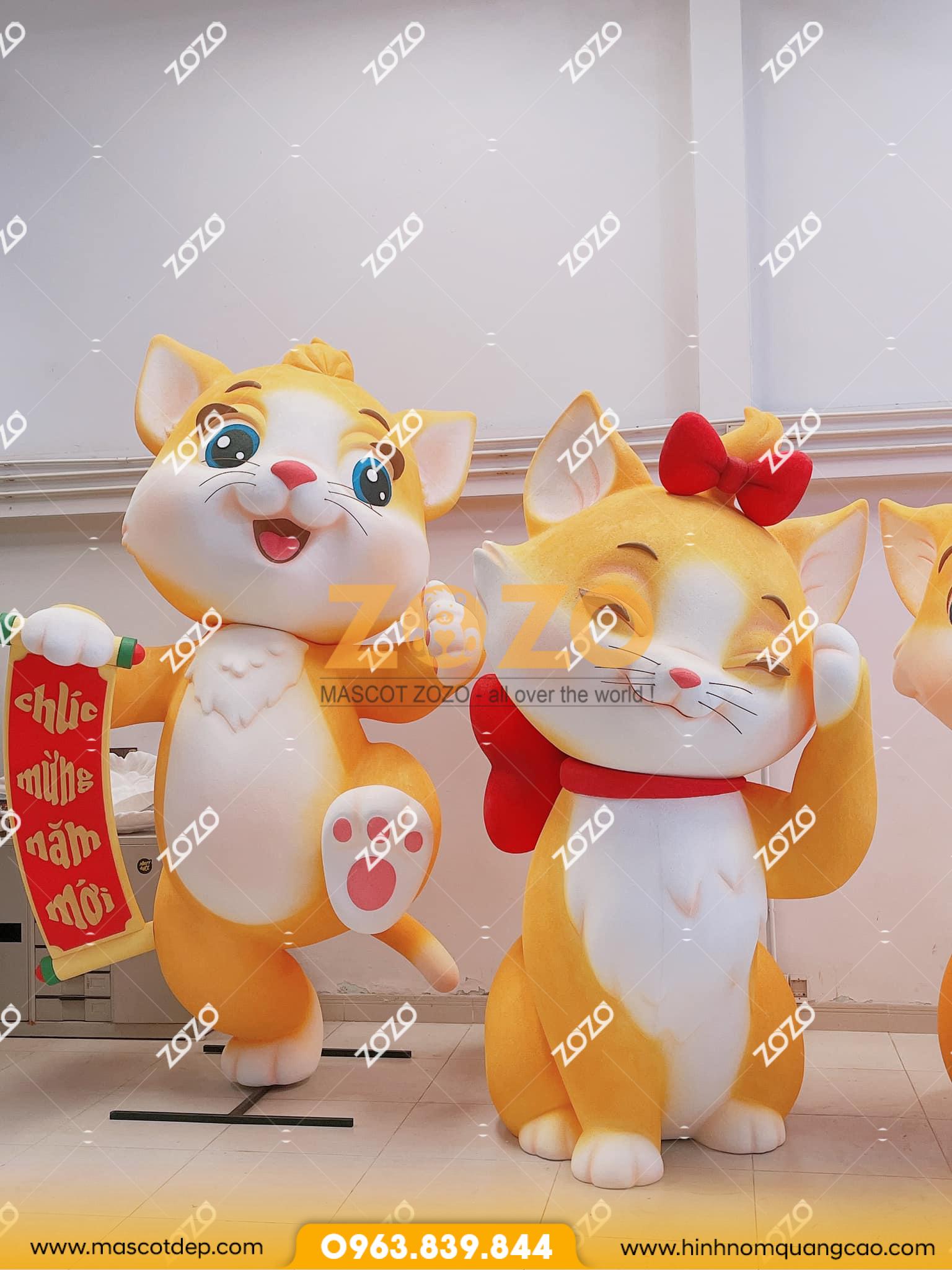 Mô hình mèo mút xốp 3 Mo hinh meo mut xop 3