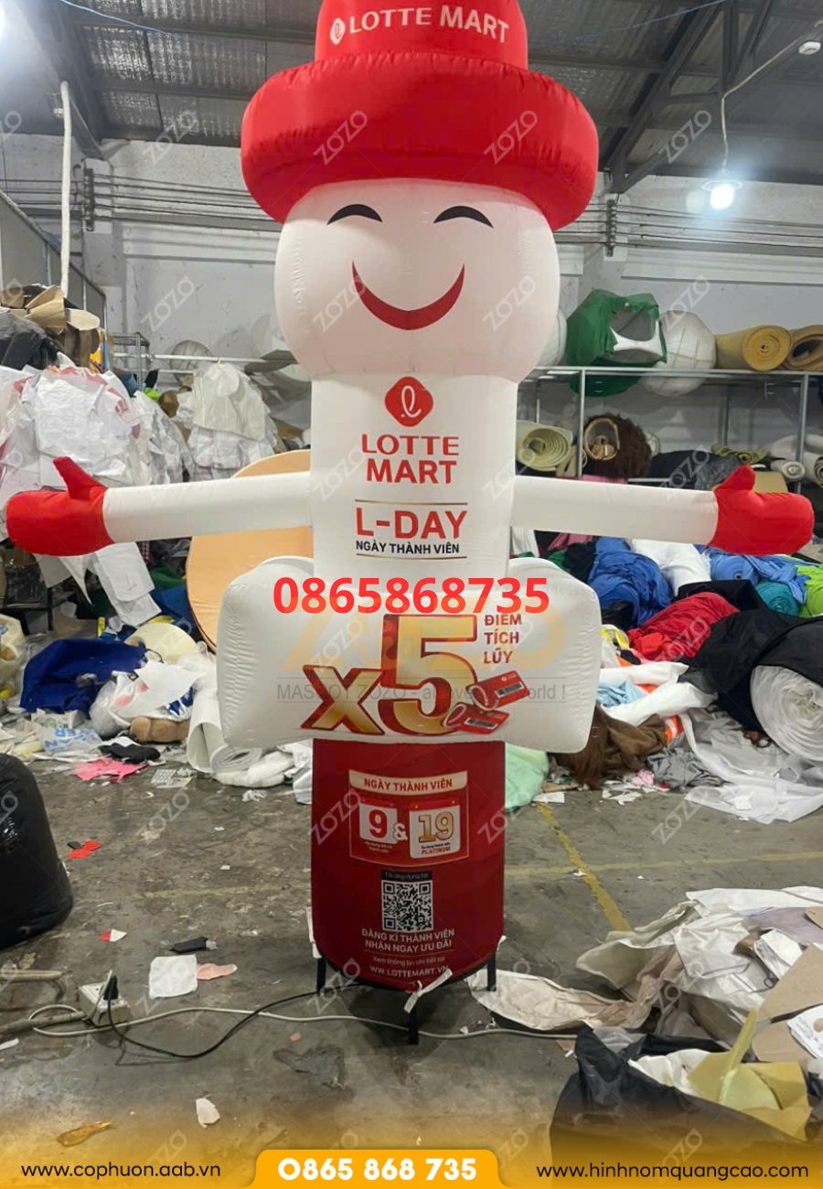 mascot rối hơi theo yêu cầu